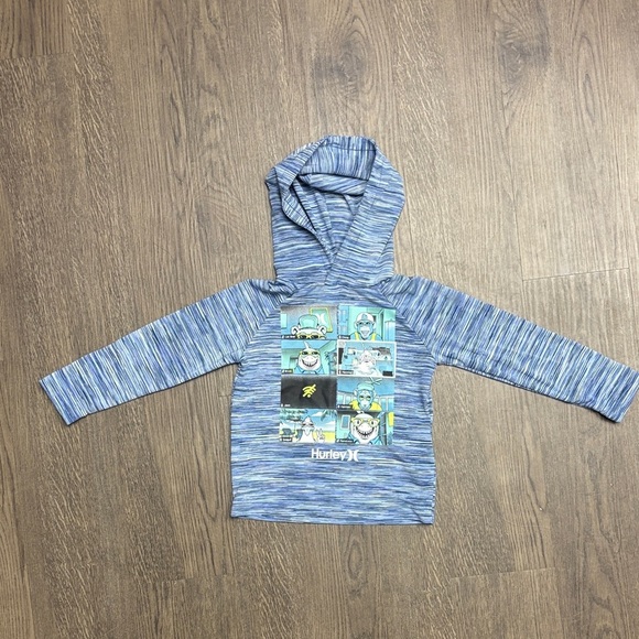 Hurley 2 x 2T Blue Graphic Hoodies (A Twofer Twin Bundle). Silky Soft. Excltcdtn - Picture 7 of 11